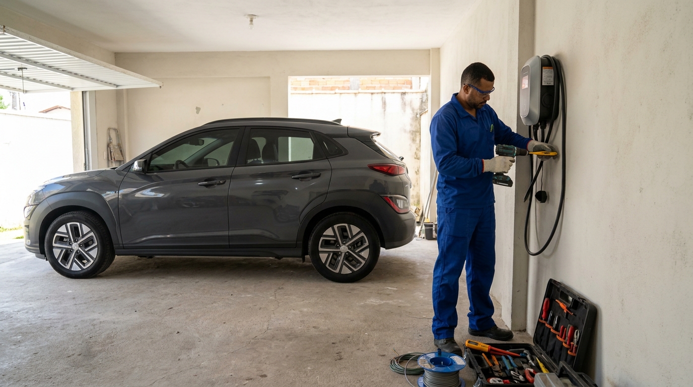 Instalacao de carregador de carro eletrico em Cascavel‑PR