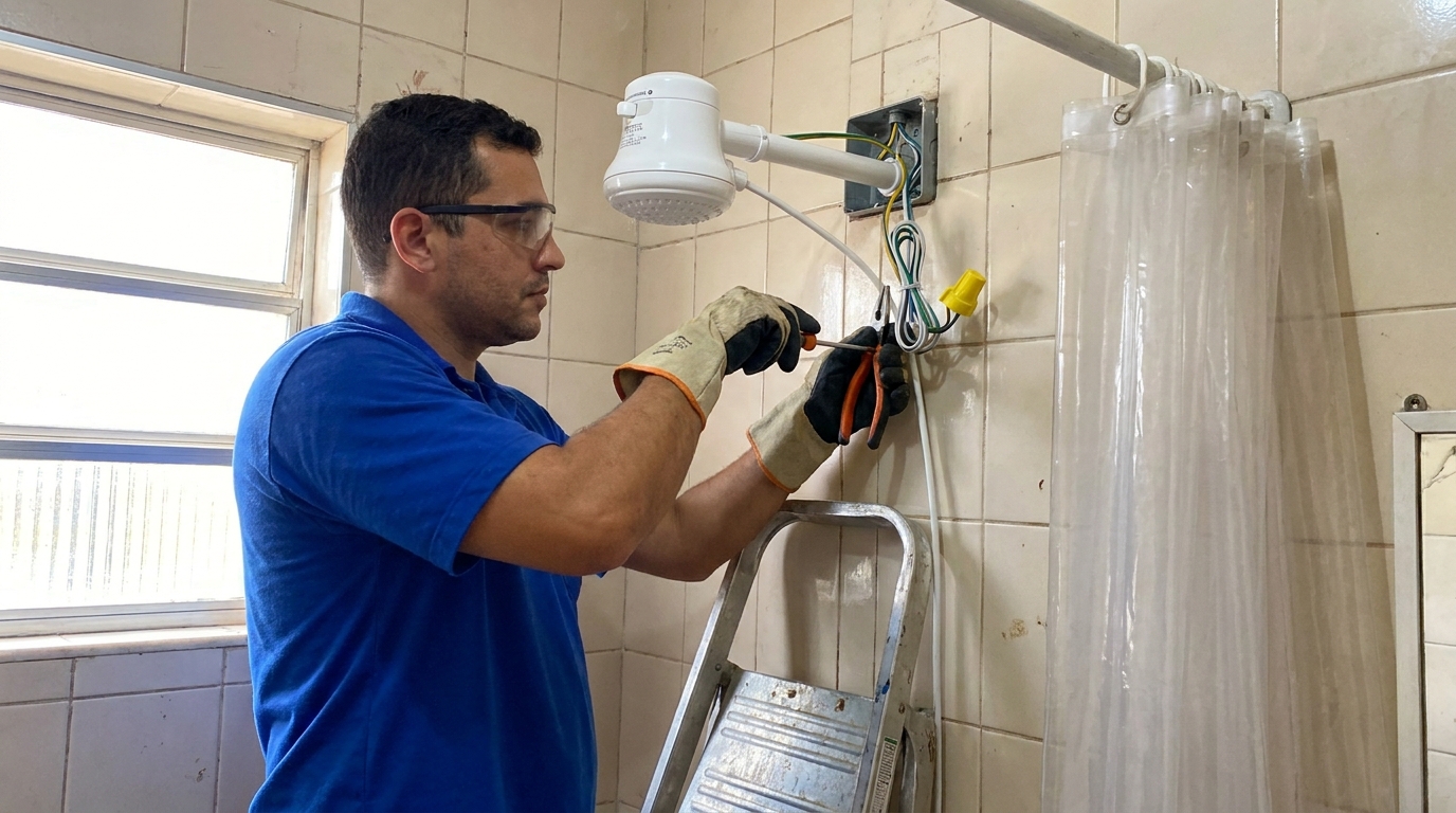 Instalacao de chuveiro eletrico residencial em Cascavel‑PR