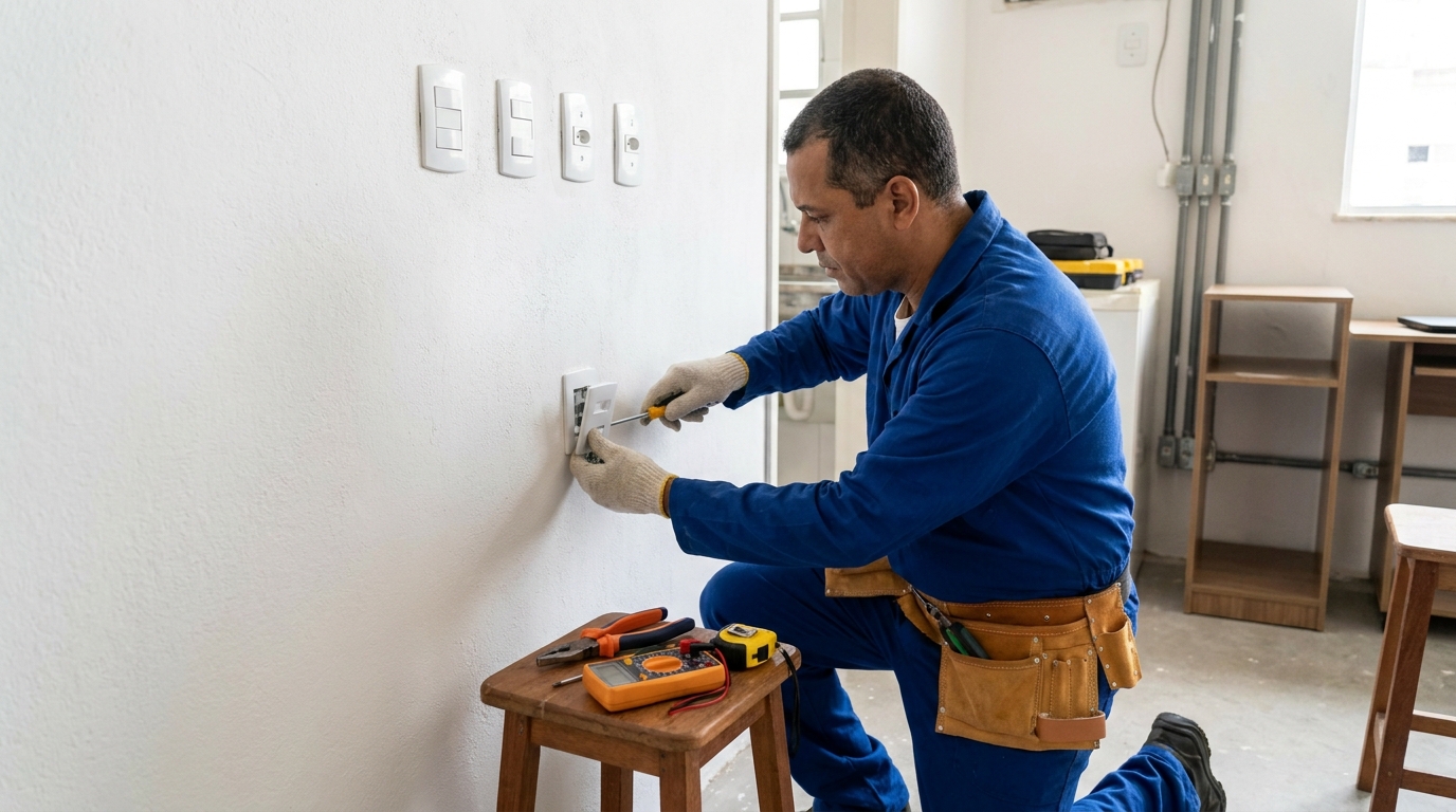 Instalacao de tomada e interruptor profissional em Cascavel‑PR